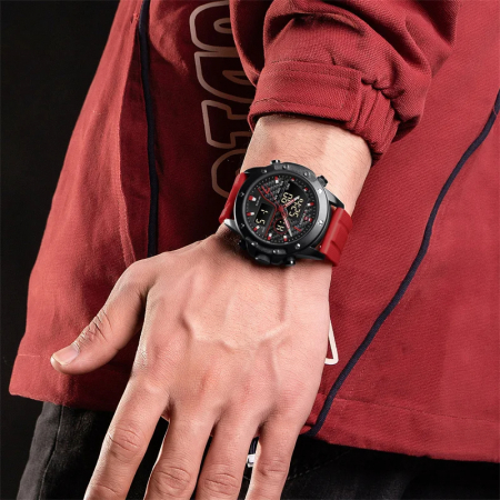 Ceas barbatesc de mana Naviforce Sport Digital Dual time Fashion Stil Army Militar Casual Rosu [3]