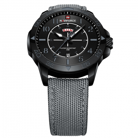 Ceas barbatesc de mana Naviforce Quartz Analog Stil Militar Army Casual Gri [3]