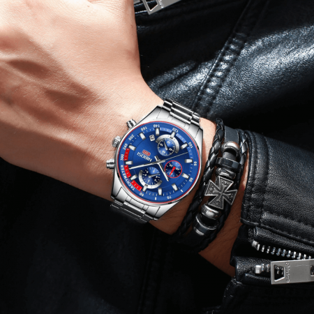 Ceas barbatesc de mana Nibosi Elegant Fashion Quartz Analog Argintiu [3]