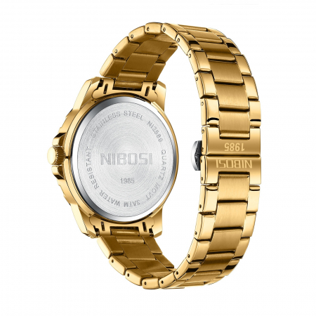 Ceas barbatesc de mana Nibosi Quartz Elegant Analog Casual Fashion Auriu Albastru [1]