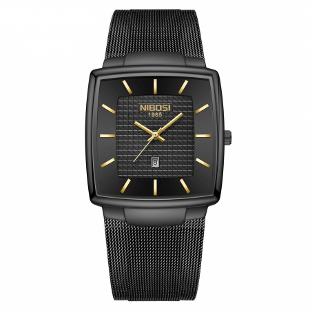 Ceasuri barbatesti - Ceas barbatesc de mana Nibosi Elegant Casual Analog Quartz Fashion Negru