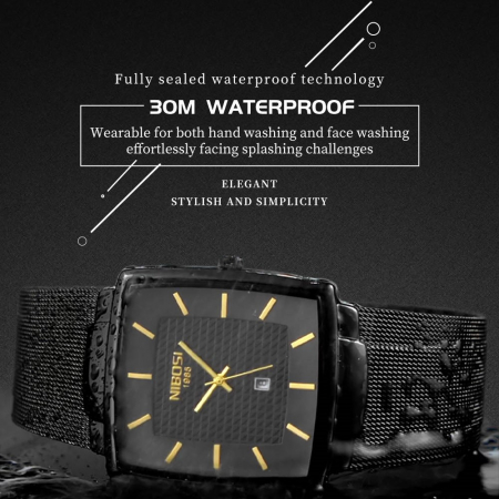 Ceas barbatesc de mana Nibosi Elegant Casual Analog Quartz Fashion Negru [1]