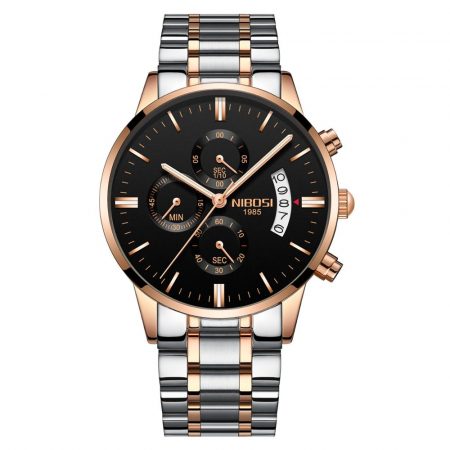 Ceasuri barbatesti - Ceas barbatesc de mana Nibosi Fashion Quartz Casual Elegant Analog Argintiu Auriu Negru