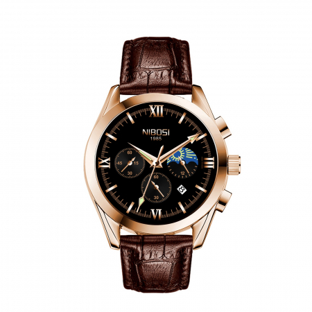 Ceas barbatesc de mana Nibosi Casual Fashion Quartz Elegant Analog Piele Naturala [0]