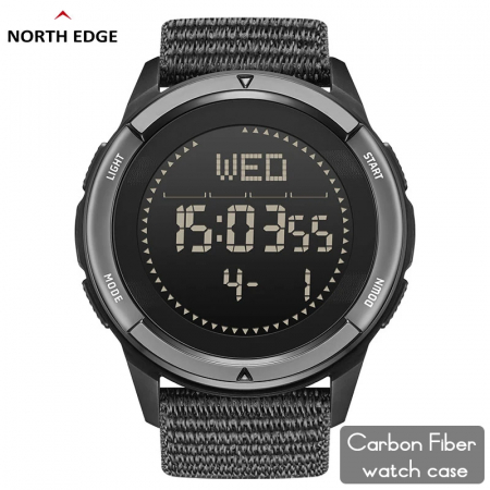 Ceas barbatesc de mana North Edge Militar Digital Carbon Army Sport Pasi Busola Pacer Pedometru [3]