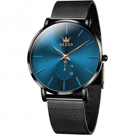 Ceasuri barbatesti - Ceas barbatesc de mana Olevs Quartz Elegant Casual Analog Negru Albastru