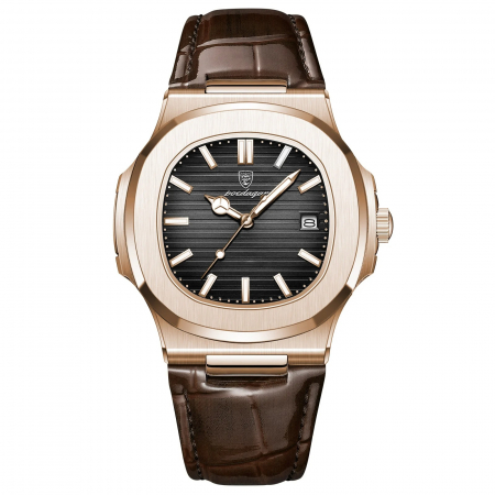 Ceasuri barbatesti - Ceas barbatesc de mana Poedagar Casual Fashion Quartz Analog Piele Maro Negru