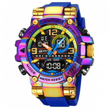 Ceasuri barbatesti - Ceas barbatesc de mana Stryve Digital Analog Dual Time 5 ATM Fashion Sport