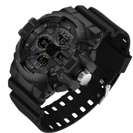 Ceas barbatesc de mana Sanda Fashion Stil Militar Rezistent la socuri Army Sport Negru [1]