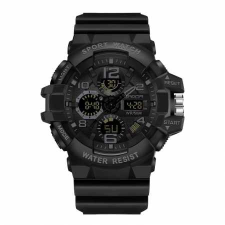 Ceas barbatesc de mana Sanda Fashion Stil Militar Rezistent la socuri Army Sport Negru [0]