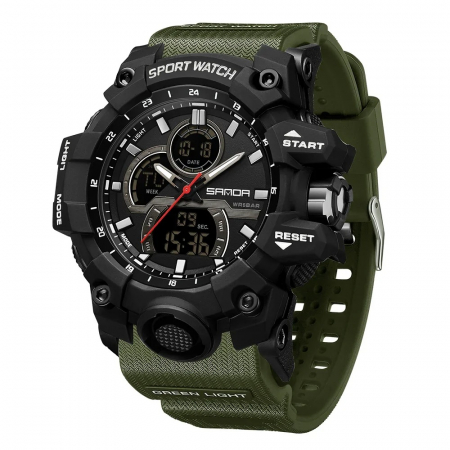 Ceas barbatesc de mana Sanda Stil Militar Army Sport Fashion Multifunctional Verde [0]