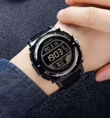 Ceas de mana barbatesc Skmei Casual Digital Fashion Lumina de fundal Sport Afisare data Alarma Negru [2]