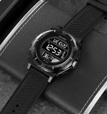 Ceas de mana barbatesc Skmei Casual Digital Fashion Lumina de fundal Sport Afisare data Alarma Negru [3]