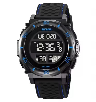 Ceasuri barbatesti - Ceas barbatesc de mana Skmei Casual Digital Fashion Lumina de fundal Sport Alarma Negru
