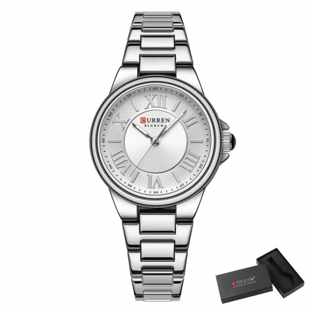 Ceas dama de mana Curren Casual Elegant Fashion Analog Quartz Argintiu [1]