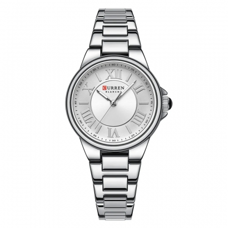 Ceasuri dama - Ceas dama de mana Curren Casual Elegant Fashion Analog Quartz Argintiu