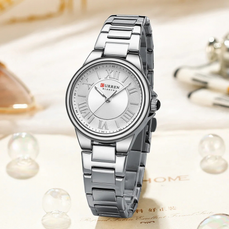 Ceas dama de mana Curren Casual Elegant Fashion Analog Quartz Argintiu [3]