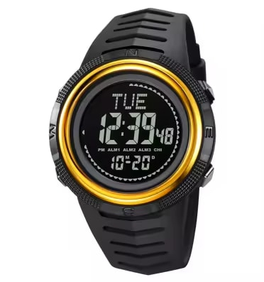 Ceasuri barbatesti - Ceas barbatesc de mana Skmei Casual Digital Fashion Sport Alarma NegruAuriu