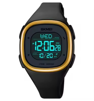 Ceas barbatesc de mana Skmei Sport Quartz Digital Fashion Casual Negru Auriu [5]