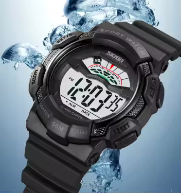 Ceas barbatesc de mana Skmei Cronograf Sport Casual Fashion Digital Alarma Cronometru Negru [3]