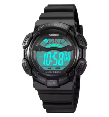 Ceas barbatesc de mana Skmei Cronograf Sport Casual Fashion Digital Alarma Cronometru Negru [2]