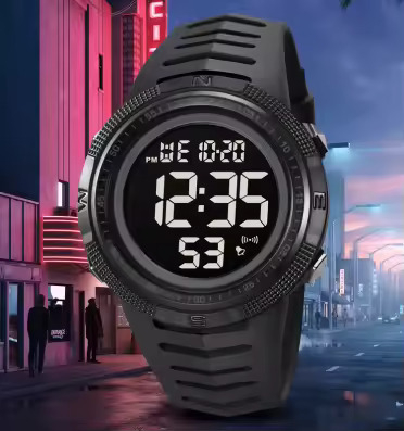 Ceas barbatesc de mana Skmei Fashion Sport Casual Digital Alarma Negru [4]