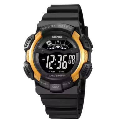 Ceasuri barbatesti - Ceas barbatesc de mana Skmei Sport Casual Fashion Digital Alarma Cronometru Negru Auriu