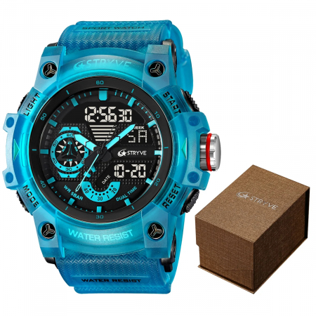 Ceas barbatesc Stryve Army Militar Sport Alarma Cronometru Digital 5 ATM Sport Albastru [2]