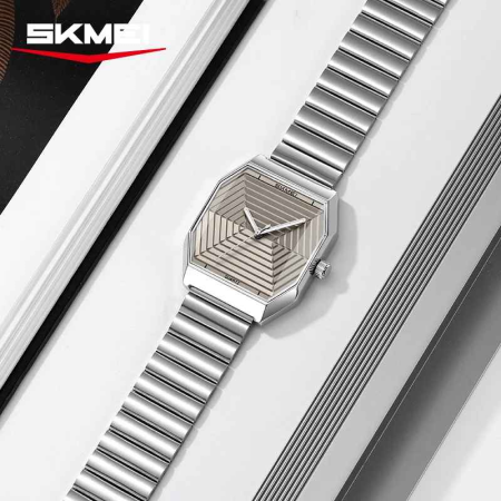 Ceas bărbătesc elegant SKMEI 9393, quartz, curea oțel inoxidabil, rezistent la apă 30M [1]