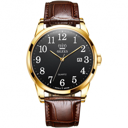 Ceasuri barbatesti - Ceas barbatesc Olevs Piele Quartz Analog Clasic Casual