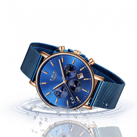 Ceas barbatesc Lige Albastru Quartz Clasic Analog Business [1]