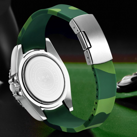 Ceas barbatesc Lige Armata Verde Camuflaj Silicon [2]