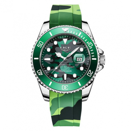 Ceasuri barbatesti - Ceas barbatesc Lige Armata Verde Camuflaj Silicon