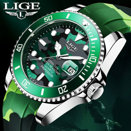 Ceas barbatesc Lige Armata Verde Camuflaj Silicon [4]