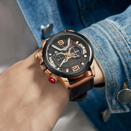 Ceas barbatesc Lige Casual Cronograf Automatic Quartz [5]