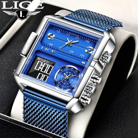 Ceas barbatesc Lige Casual Elegant Luxury Fashion Digital Analog Dual Time [1]