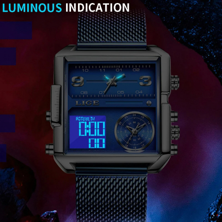 Ceas barbatesc Lige Casual Elegant Luxury Fashion Digital Analog Dual Time [5]