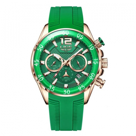 Ceasuri barbatesti - Ceas barbatesc Lige Casual Quartz Analog Fashion Verde Cronometru Indici luminosi