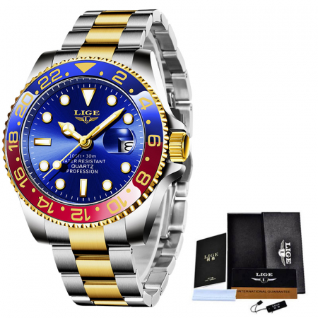 Ceas barbatesc Lige Data Quartz Analog Otel [2]