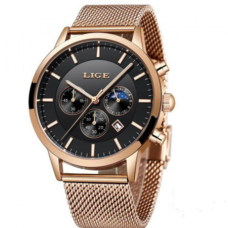 Ceas barbatesc, Lige, Elegant, Business, Luxury, Mecanism Quartz, Cronograf, Calendar [0]