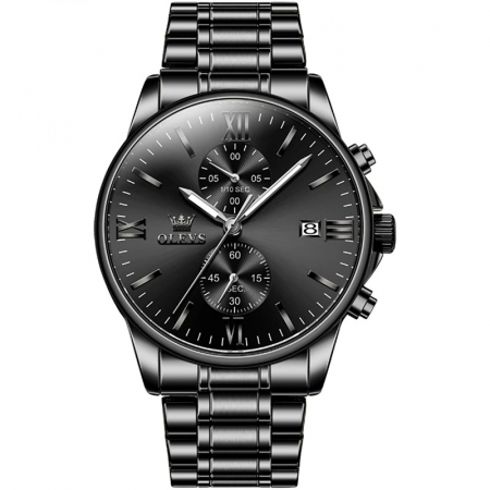 Ceasuri barbatesti - Ceas barbatesc Olevs Quartz Analog Negru Otel Data