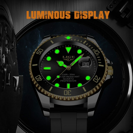 Ceas barbatesc Lige Analog Data Quartz Silicon [1]