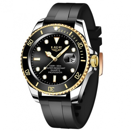 Ceas barbatesc Lige Analog Data Quartz Silicon [0]