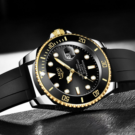 Ceas barbatesc Lige Analog Data Quartz Silicon [3]