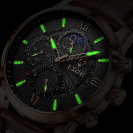 Ceas barbatesc Lige Piele Quartz Elegant [1]