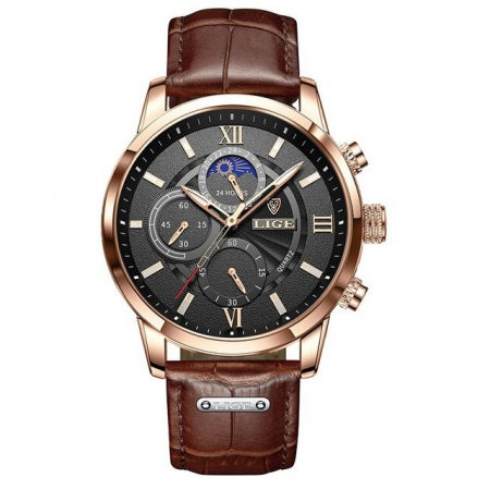 Ceasuri barbatesti - Ceas barbatesc Lige Piele Quartz Elegant