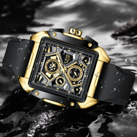 Ceas barbatesc Lige Dreptunghiular Fashion Sport Casual Silicon Quartz Analog [1]
