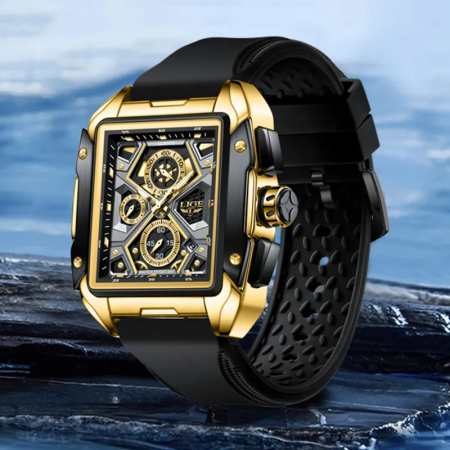 Ceas barbatesc Lige Dreptunghiular Fashion Sport Casual Silicon Quartz Analog [3]