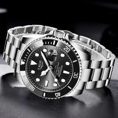 Ceas barbatesc Lige Submariner Luxury Quartz Otel inoxidabil [4]