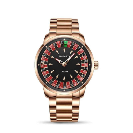 Modele noi - Ceas bărbătesc Mark Fairwhale FW-5031, quartz, cadran tip ruletă casino, rose gold, 43mm, metal, 3ATM